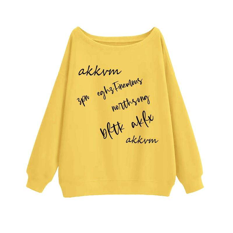 推荐美式潮牌斜领白色卫衣女2025秋季薄款露肩宽松小众设计感百搭