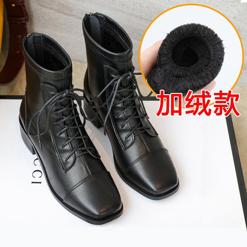 推荐真皮小码女靴313233短