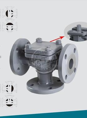 WCB铸钢T型三通高平台法兰球阀040-3116-0-2200TT常温PTFE密封