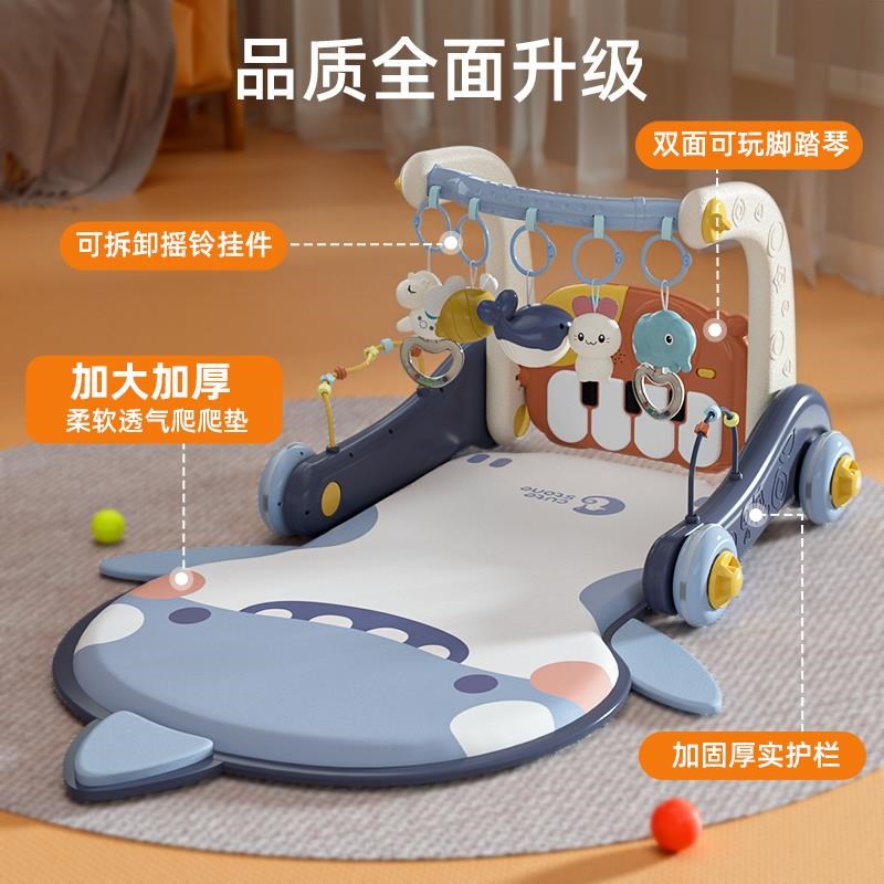 婴儿健身架器新生儿玩具0-1岁躺着玩的床铃脚蹬锻炼宝宝脚踏钢琴