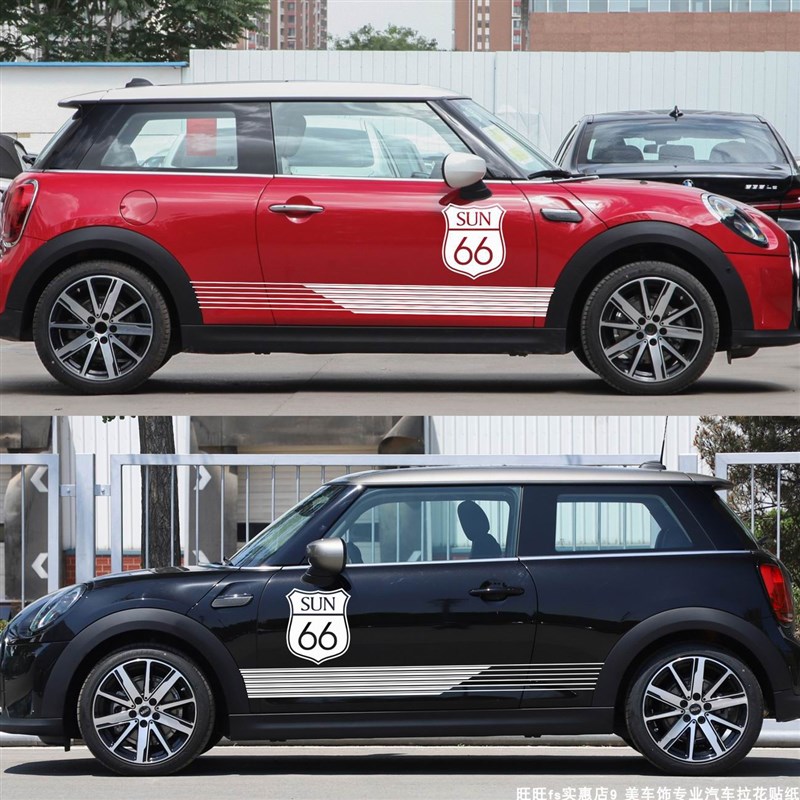 适用于MINI迷你f56车贴f55车身贴引擎盖贴纸拉花侧裙车门装饰贴纸