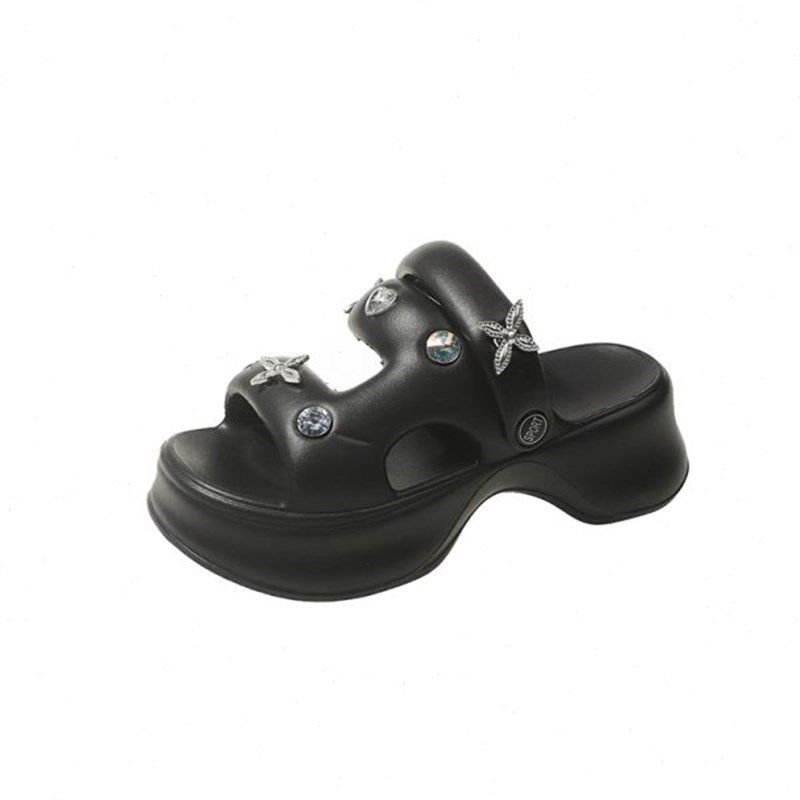 时尚铆钉凉鞋女夏季2024新款外穿厚底增高沙滩防滑防滑两穿凉拖鞋,女鞋,罗马凉鞋,淘宝优惠券,粉丝福利购,淘宝优惠卷