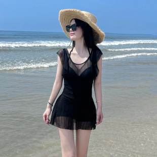 大码 女士保守E显瘦遮肚网红风高级感泡温泉泳 连体泳衣女2025新款