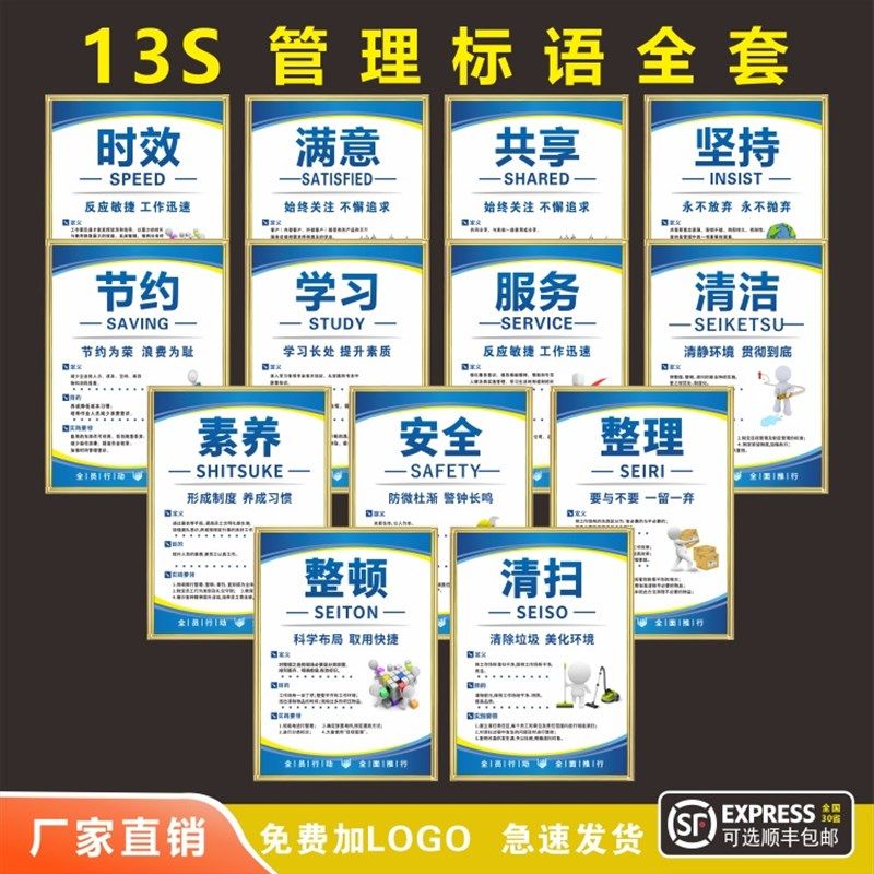 工厂车间6S管理标语5S/6S/7S/8S/9S企业文化宣传墙贴车间展板上墙,文具电教/文化用品/商务用品,标志牌/提示牌/付款码,淘宝优惠券,粉丝福利购,淘宝优惠卷