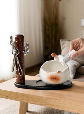 轻奢仙人掌钥匙收纳摆件