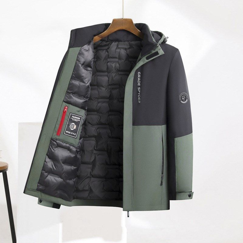 新款中老棉服加厚宽松大码男士中长款棉衣加厚冬季防寒男款棉袄