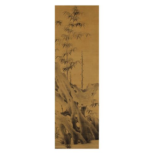 半透水墨竹双面透景屏风纱中式卷帘隔断帘挂帘水墨窗帘纱帘透光