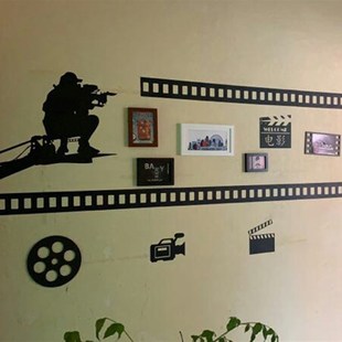 摄影影视题材墙贴 影楼传媒公司胶片条贴纸 防撞腰线踢脚线贴纸1