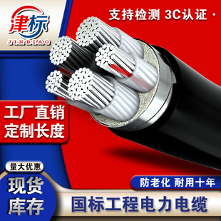 120 国标铝芯电缆线5芯35 u90 电缆铝线 240平三相五线架空铠装