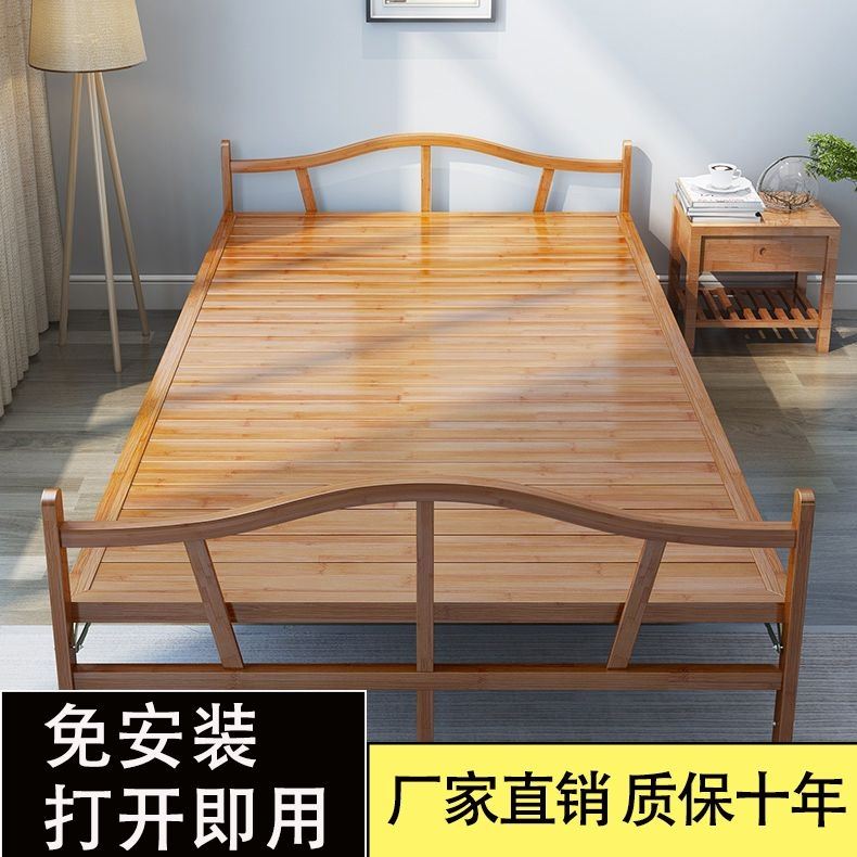 竹床折叠床单人床凉床收纳简包邮0.6-1.5米成人午休床凉耐用组装