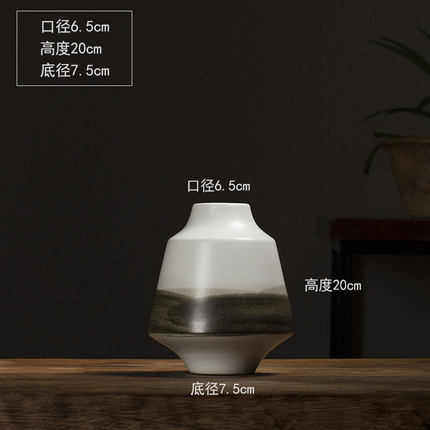 雨摆彤花瓶插花中式简约客厅三件套台面陶瓷新水墨画装饰品摆设