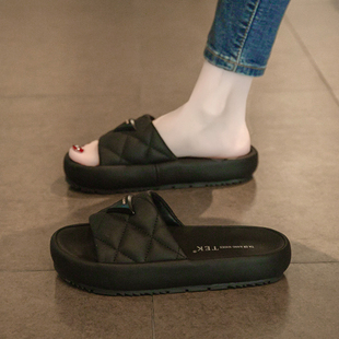 凉拖鞋女夏季外穿2024新款厚底沙滩凉鞋时尚防滑孕妇W高级感一字