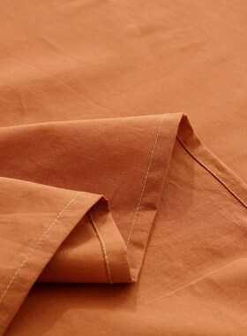 水洗焦糖色床单单件全棉橘黄色被单纯色简约学生宿舍炕单单人