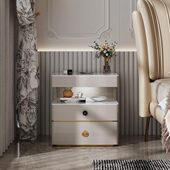 床头柜简约现代轻奢高级感保险柜一体卧室网红智能无线充电储物柜