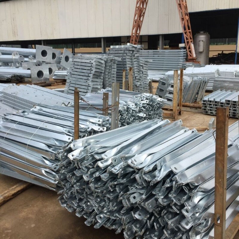 电线杆横担U型抱箍四线担63*1500电缆支架斜撑电力金具四线横担