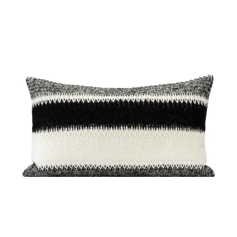 NEWC新宸优品 黑白中古条纹抱枕客厅沙发床上酒店针织榻榻米靠垫
