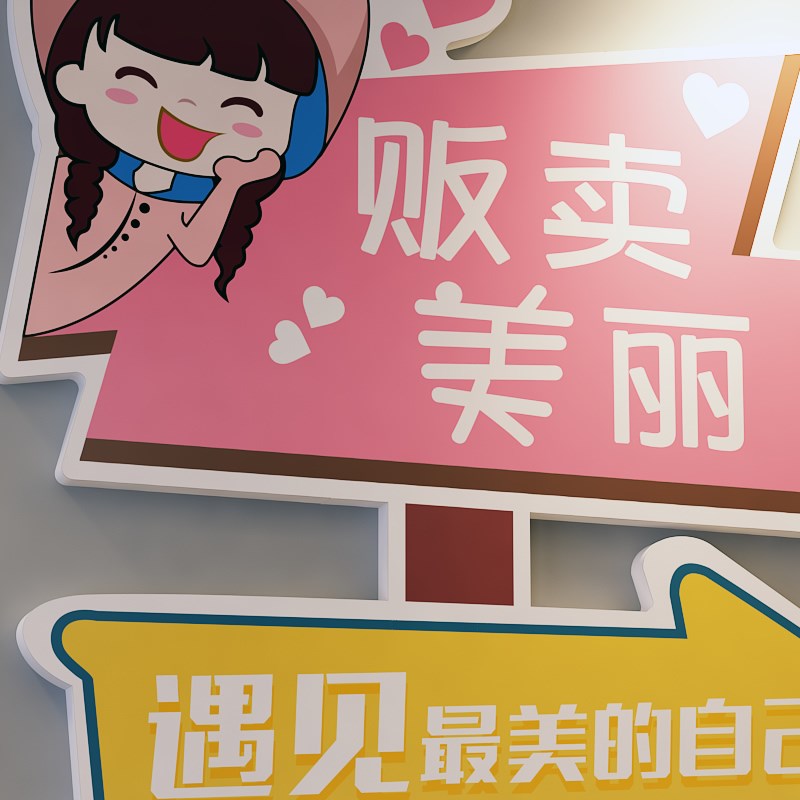 网红打卡拍照区背景墙贴纸布置饭店奶茶店墙面装饰我在很想你字体