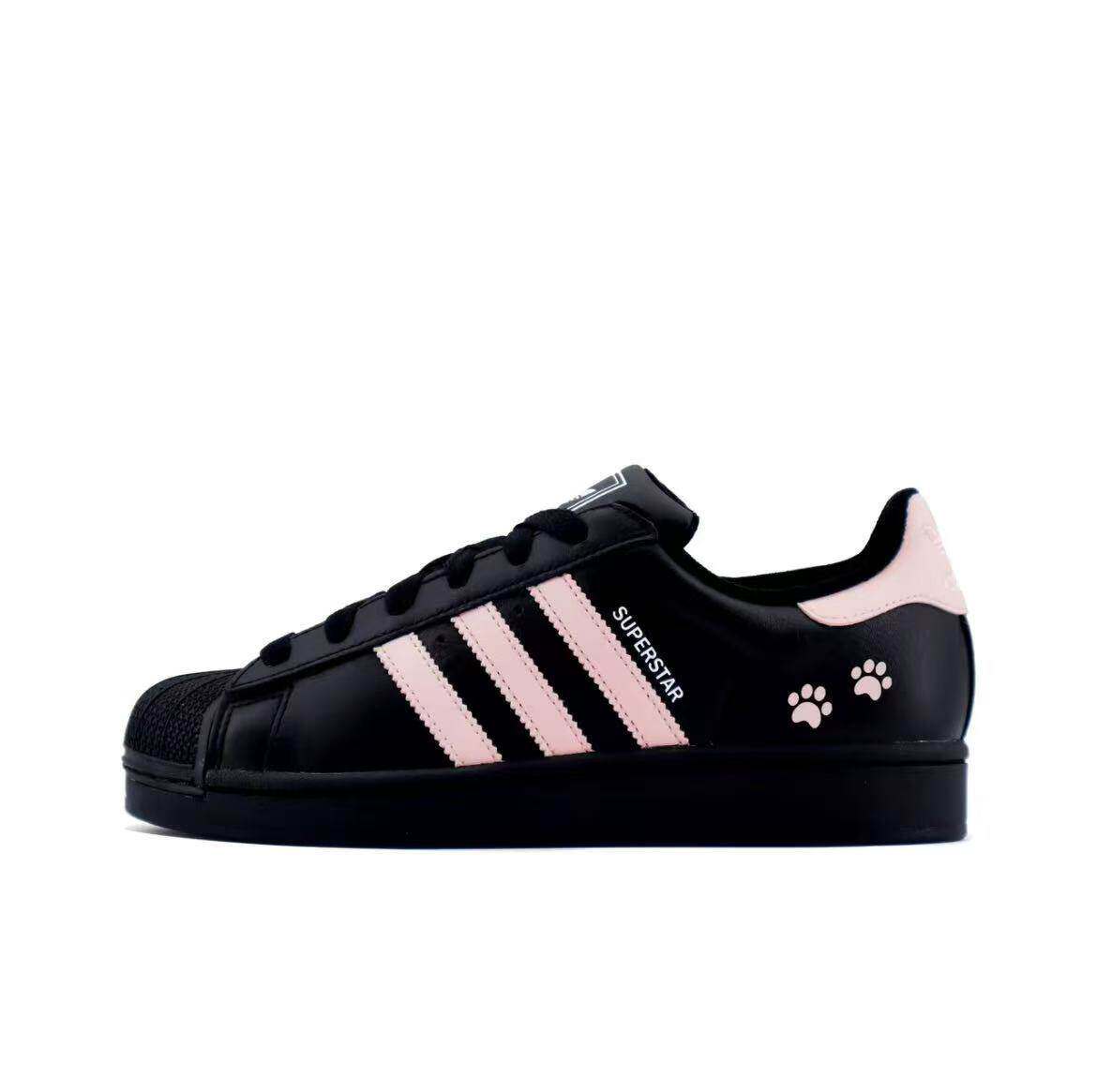 定制球鞋 adidas originals SUPRRSTAR 可爱猫爪 贝壳头 女子板鞋