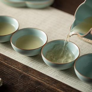 家用品茗杯泡茶杯子单杯 仿宋天青汝窑茶杯个人专用陶瓷主人杯中式