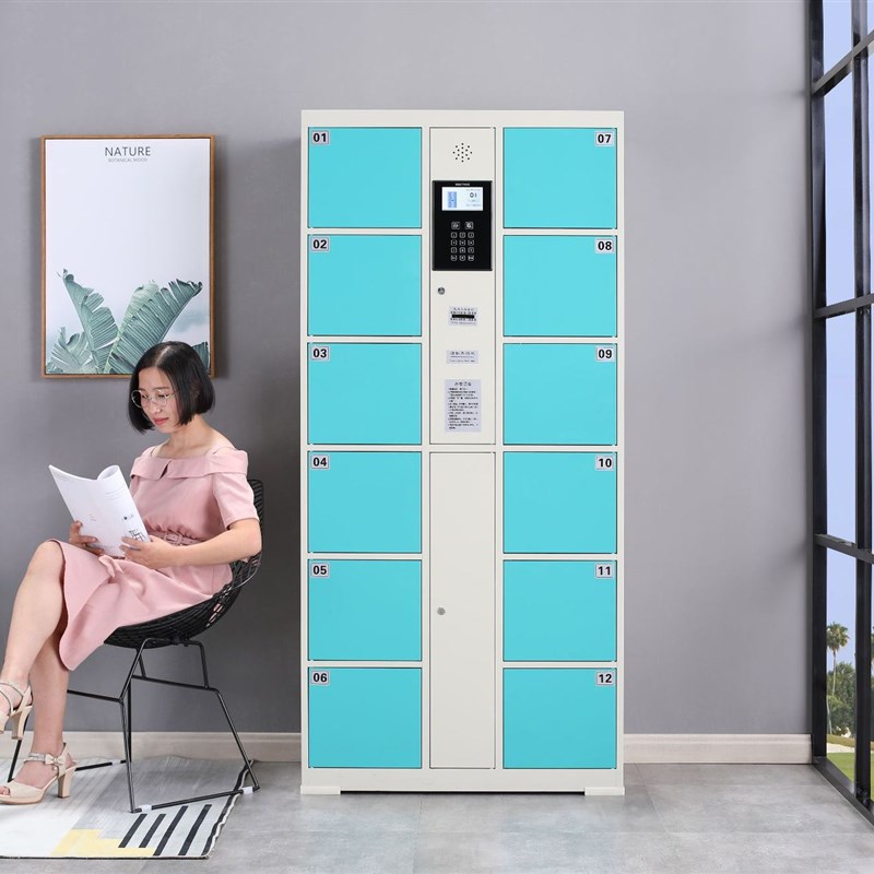 不锈钢智能扫码刷脸更衣柜商场超市电子存包柜学校智能寄存柜