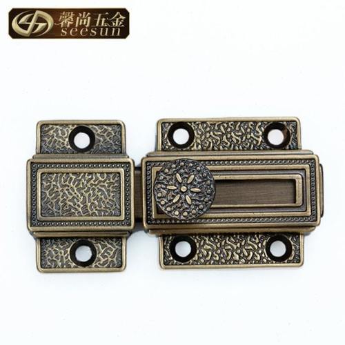 全铜插销锁扣门销门闩门扣门栓窗户打孔木门防盗门拴明插销中式