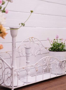 新款铁艺杂货卫生间收纳架花园化妆台森得源壁挂挂壁花架家居装饰