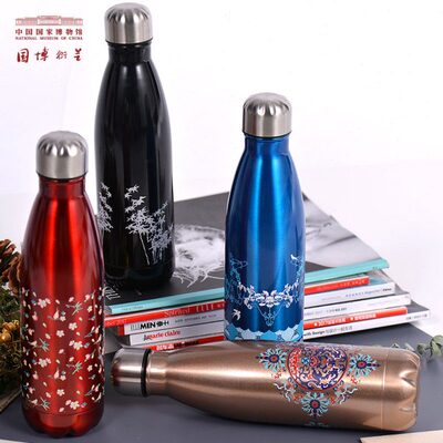 中国国家博物馆大容量不锈钢创意保温/保冷杯古风子弹头便携杯子
