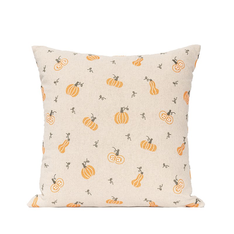 NEWC新宸优品 米白色田园小南瓜绣花抱枕套客厅沙发床头创意靠垫