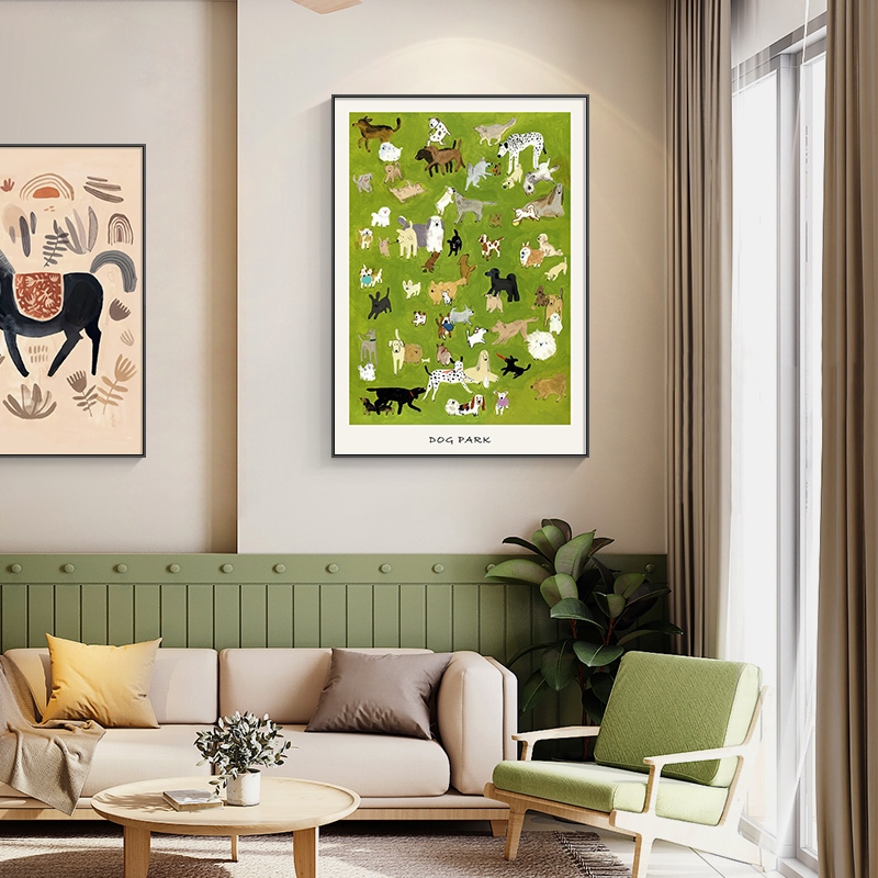 定做北欧艺术客厅装饰画桌面卡通动物抽象摆画大尺寸玄关过道走廊图片