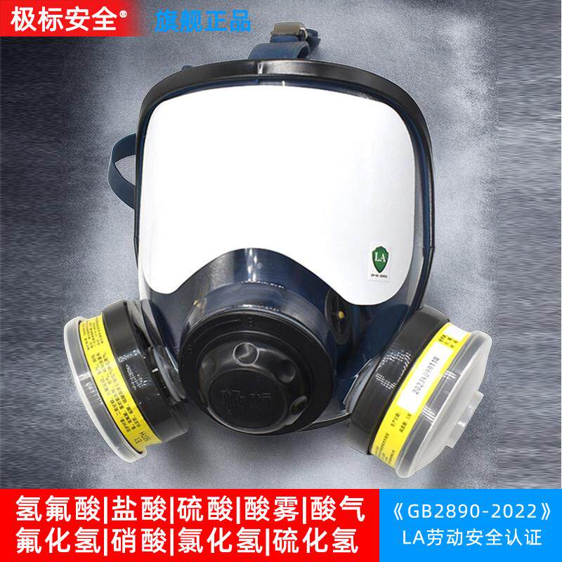 防毒面具全面罩hf氟化氢氢氟酸硫化氢盐酸硫酸硝酸防酸雾酸性气体