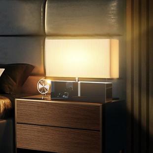 德国柏曼卧室床头灯 触摸可调光创意婚庆台灯 北欧布艺床头柜灯