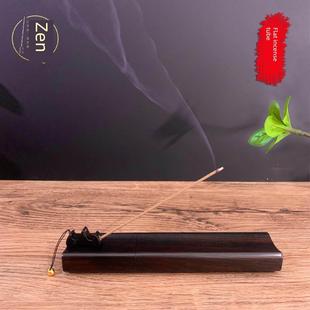 禅意血檀木紫光檀香筒木质带香插便捷香筒紫檀香盒布袋款 随身香管