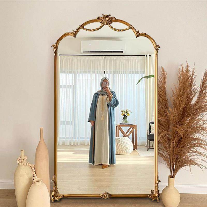 法式复古全身镜欧式实木雕花落地镜卧室靠墙金色穿衣镜玄关镜子,住宅家具,穿衣镜,淘宝优惠券,粉丝福利购,淘宝优惠卷