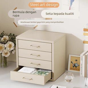 多巴胺桌面抽屉式铁皮柜化妆品桌上多层收纳储物柜置物架铁艺斗柜