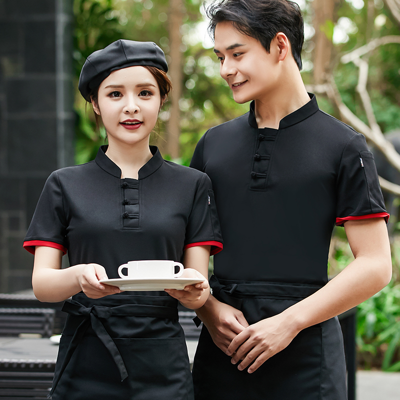 中式国风盘扣厨师工作服