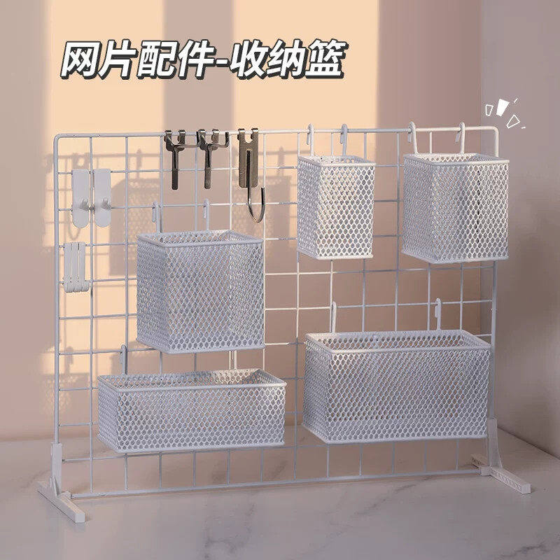 桌面洞洞板置物架桌上美工区网格展示架幼儿园作品收纳杂物置物架