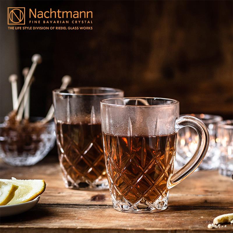 进口NACHTMANN水晶玻璃开水杯家用茶杯带把啤酒耐高温水晶杯