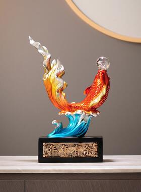 如鱼得水招财摆件年年有余客厅酒柜电视柜锦鲤家居装饰品乔迁礼物