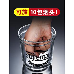 大漏斗烟灰缸家庭创意客厅大容量带盖烟灰缸办公室个性化防飞灰气