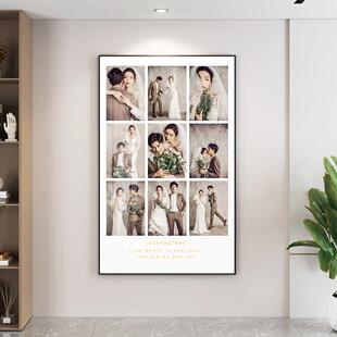 定制婚纱照放大结婚照九宫格多张组合相框定制照片打印加玄关挂墙