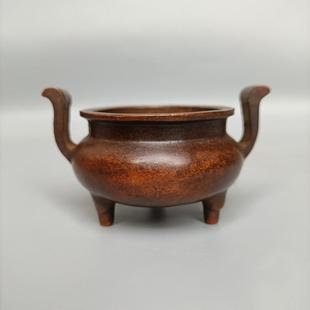 铜香炉纯铜特大号宣德炉寺庙供佛焚香炉道家铜香炉家用室内供奉炉