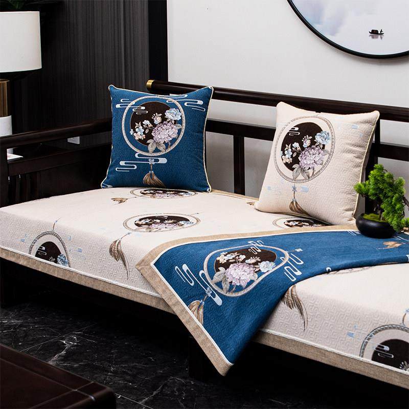 新中式沙发垫四季通用防滑简约现代轻奢国潮风座垫高端套罩巾定制