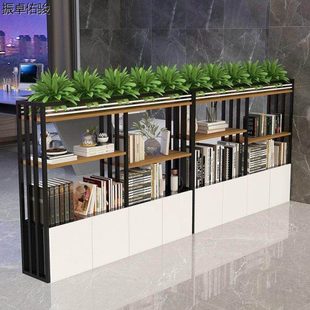 办公室屏风小隔断置物架现代简约隔断柜餐厅围栏绿植工位花架铁艺