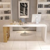 北欧实木书桌简约现代轻奢办公桌书房写字台美容医美咨询接待桌