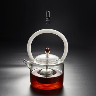 耐热玻璃提梁壶 新羽 煮茶壶过滤泡茶器煮茶烧水壶功夫茶具花茶壶