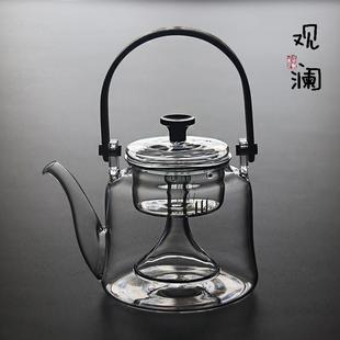 耐热玻璃蒸茶壶煮茶壶家用电陶炉烧水提梁壶竹把泡普洱花茶壶 日式