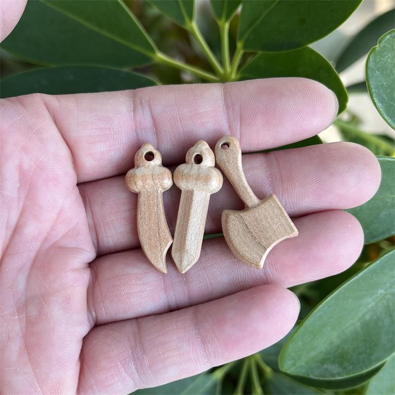 真桃木剑桃木斧桃木刀便携式吊坠桃木原木首饰配件宝贝宝贝安全