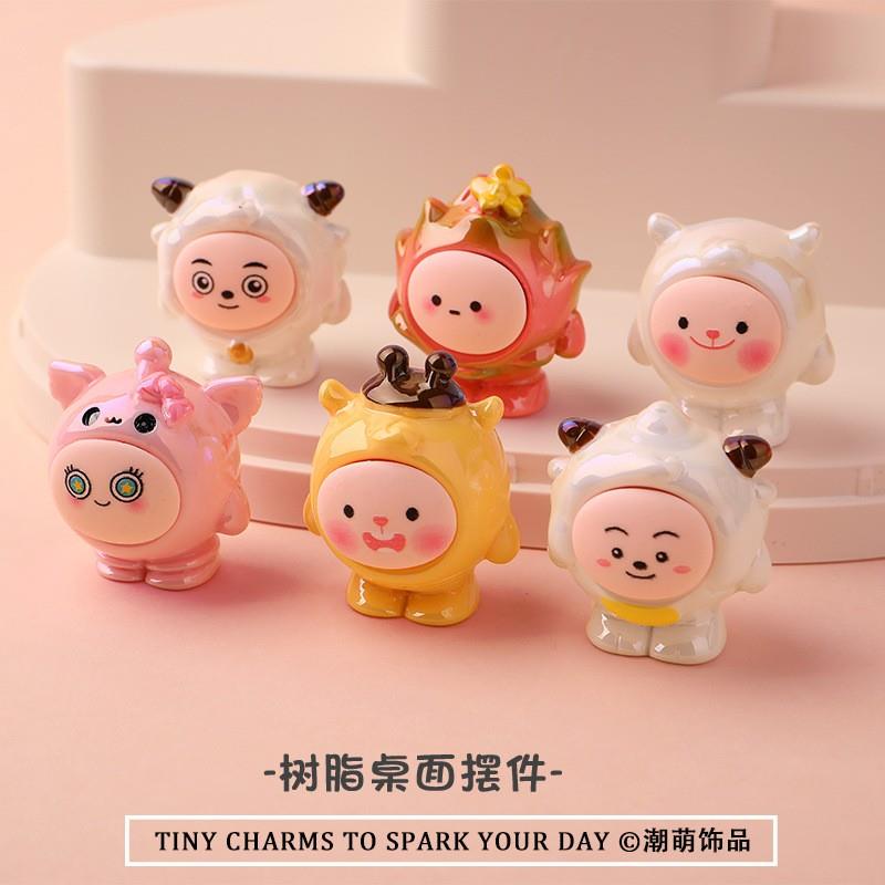 桌面摆件直播蛋仔派对潮玩盲盒装饰品树脂萌粒DIY小挂件可爱礼品
