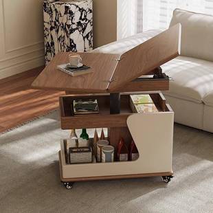 客厅沙发边几柜可升降折叠移动推车带轮小户型阳台茶几桌2025新款