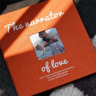 相册本大容量自粘式DIY影集拍立得情侣宝宝纪念册礼物橙色原创